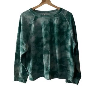 Aqua tie-dye crewneck